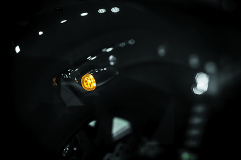Kuryakyn Super Bright LED Mini Bullet Lights Amber Gloss Black - 2504