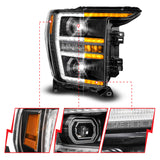 ANZO 21-23 Ford F150 LED Projector Headlight w/Switchback+Sequential - Black (Passenger Side Only) - 111594-R