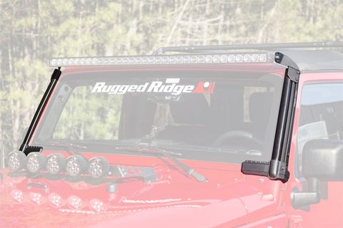 Rugged Ridge 07-18 Jeep Wrangler JK Elite Fast Track Windshield Light Bar Mount w/o Crossbar - 11232.52