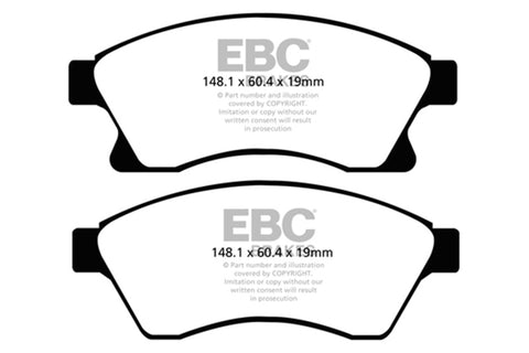 EBC 11+ Chevrolet Cruze 1.4 Turbo (10.9 inch front rotor) Yellowstuff Front Brake Pads - DP42065R