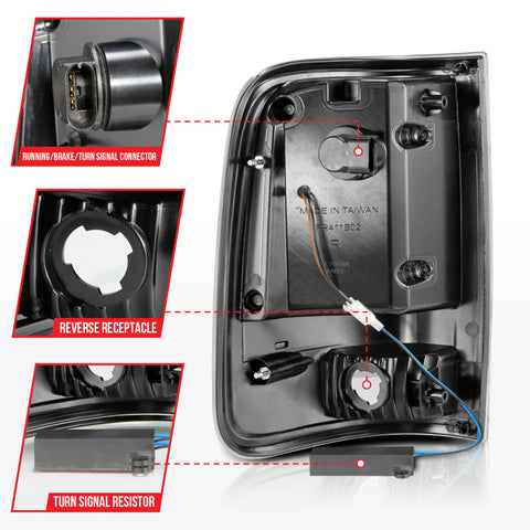 ANZO 2004-2006 Ford F-150 LED Tail Lights w/ Light Bar Black Housing Clear Lens - 311342