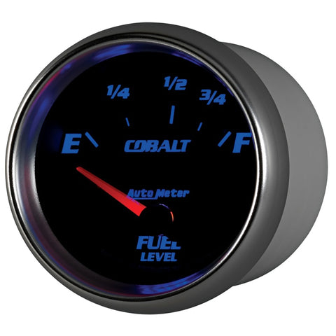 AutoMeter Gauge Fuel Level 2-5/8in. 73 Ohm(e) to 10 Ohm(f) Elec Cobalt - 7915