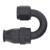 DeatschWerks 8AN Female Swivel 180-Degree Hose End PTFE (Incl Olive Insert) - Anodized Matte Black - 6-02-0857-B