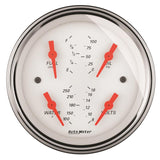 AutoMeter Gauge Quad 3-3/8in. 0 Ohm(e) to 90 Ohm(f)Elec Arctic White - 1314