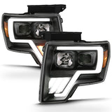 ANZO 2009-2013 Ford F-150 Projector Light Bar G4 Switchback Headlights Black Amber - 111469