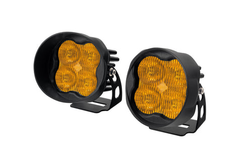 Diode Dynamics SS3 LED Pod Max - Yellow SAE Fog Angled (Pair) - DD6502P