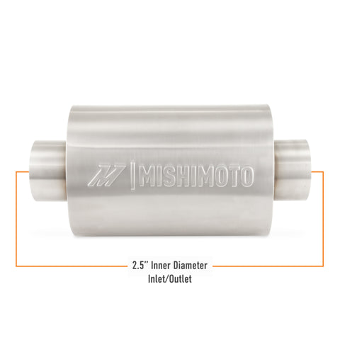 Mishimoto Universal Resonator with 2.5in Inlet/Outlet - Brushed - MMEXH-RES-25BR