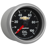 AutoMeter Gauge Oil Press 2-1/16in. 100PSI Digital Stepper Motor Chevy Gold Bowtie - 880447