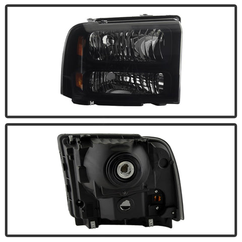 xTune Ford F250/350/450 Super Duty 05-07 Crystal Headlights Black Smoked HD-JH-FS05-AM-BSM - 9030444