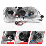 ANZO 1997-2003 Ford F-150 Projector Headlights w/ Light Bar Black Housing - 111503