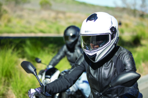 Sena Technologies Outforce Full Face Bluetooth Helmet Glossy White - XL - OUTFORCE-GW0XL