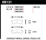Hawk 79-84 Chevrolet C20/C30/G30/K20 Black Race Front Brake Pads - HB131M.595