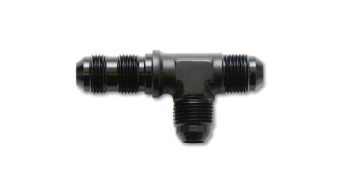 Vibrant -16AN Bulkhead Adapter Tee on Run Fitting - Anodized Black - 10630