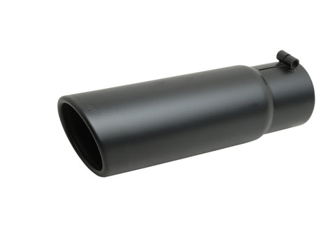 Gibson Rolled Edge Slash-Cut Tip - 5in OD/2.5-2.75in Inlet/12in Length - Black Ceramic - 500647-B