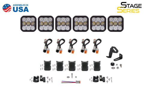 Diode Dynamics SS5 Pro Universal CrossLink 6-Pod Lightbar - White Driving - DD7256