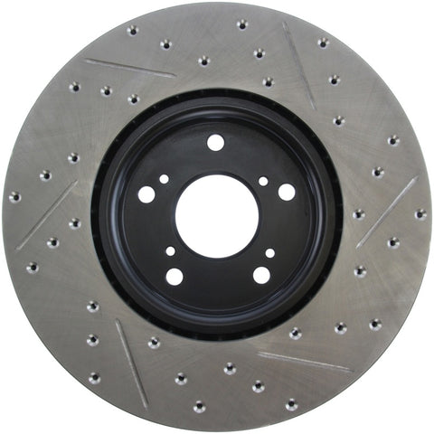 StopTech 04-08 Acura TL (Brembo Caliber) SportStop Slotted &amp; Drilled Right Front Rotor - 127.40062R