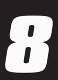 Hardline Dirt Digits 3pk 4 in. - High Gloss Number 8 - White - DD43W-8
