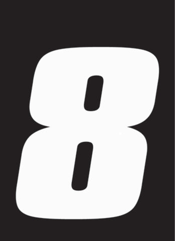 Hardline Dirt Digits 3pk 4 in. - High Gloss Number 8 - White - DD43W-8