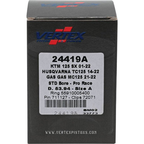 Vertex Piston 01-16 KTM 125 EXC 125cc Forged Pro Race Piston Kit - 24419A