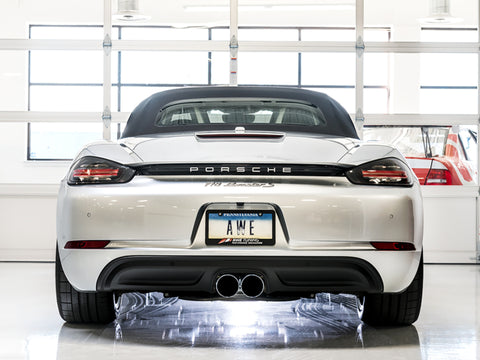 AWE Tuning Porsche 718 Boxster / Cayman Track Edition Exhaust - Chrome Silver Tips - 3010-32038