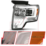 ANZO 2009-2013 Ford F-150 Projector Light Bar G4 Switchback H.L. Chrome Amber - 111470