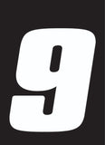 Hardline Dirt Digits 3pk 4 in. - High Gloss Number 9 - White - DD43W-9