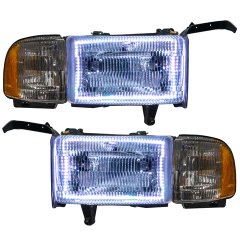 Oracle 94-02 Dodge Ram Pre-Assembled Halo Headlights - ColorSHIFT w/o Controller - 8167-334