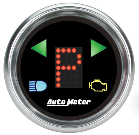 Autometer Automatic Transmission PRNDL Black Dial Flat Lens Bright Super Bezel Gauge - 6150