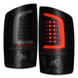 ANZO 2002-2006 Dodge  Ram 1500 LED Tail Lights w/ Light Bar Black Housing Smoke Lens - 311369