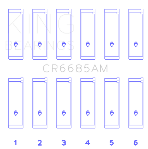 King Engine Bearings Isuzu 6Vd1 (Size +0.25mm) Connecting Rod Bearing Set - CR6685AM0.25