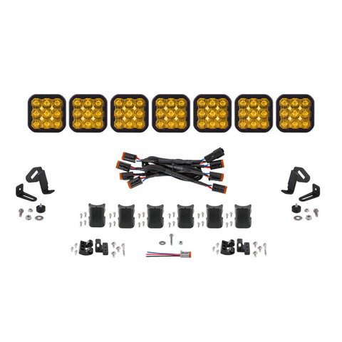 Diode Dynamics SS5 Sport Universal CrossLink 7-Pod Lightbar - Yellow Driving - DD7213