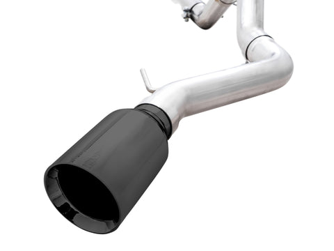 AWE Tuning 2021+ Ford Bronco 0FG Single Rear Exit Exhaust w/Diamond Black Tip & Bash Guard - 3015-23789