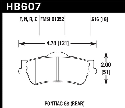 Hawk 13-15 Chevy Caprice Street HPS 5.0 Rear Brake Pads - HB607B.616