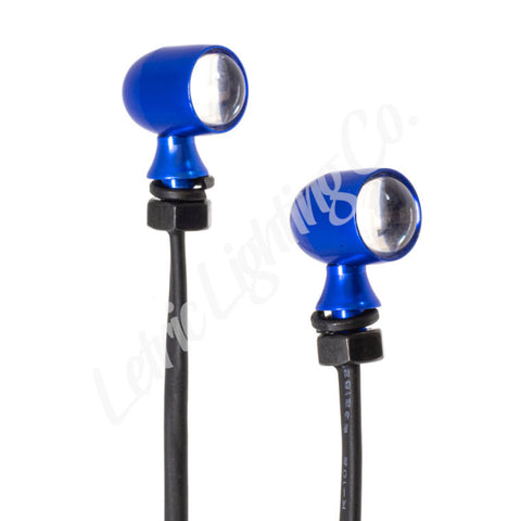 Letric Lighting 12mm Mini Red Turn Signal LED- Blue Anodized - LLC-45CB-R