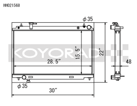 Koyo 03-06 Nissan 350Z 3.5L V6 Radiator - HH021568
