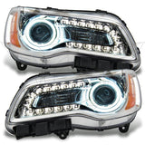 Oracle 11-14 Chrysler 300C NON HID LED Halo Headlights Chrome Housing - Red - 7728-003