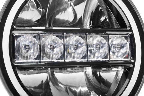 Go Rhino Xplor Blackout Series Maxline LED Hi/Low Beam w/Multi DRL (Surface Mount) 7in. - Blk - 751080711CRS