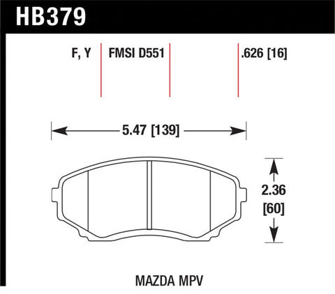 Hawk LTS Street Brake Pads - HB379Y.626