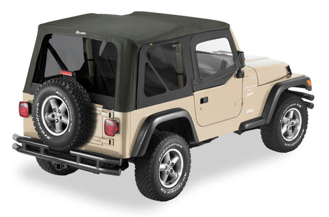 Bestop 97-02 Jeep Wrangler TJ Replace A-Top (Blk Sailcloth Tinted Windows Upper Door Skins ) - 79124-01