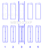 King Ford V8 351ci 5.8L 16v Cleveland Crankshaft Main Bearing Set (Set of 5) - MB5503XPSTDX