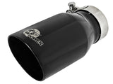 aFe MACH Force-Xp Universal 409 SS Single-Wall Clamp-On Exhaust Tip - Black - 49T25354-B07
