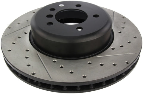 StopTech 08-09 BMW 535 Series / 04-09 545i/550i/645Ci/650i Slotted & Drilled Left Front Rotor - 127.34071L