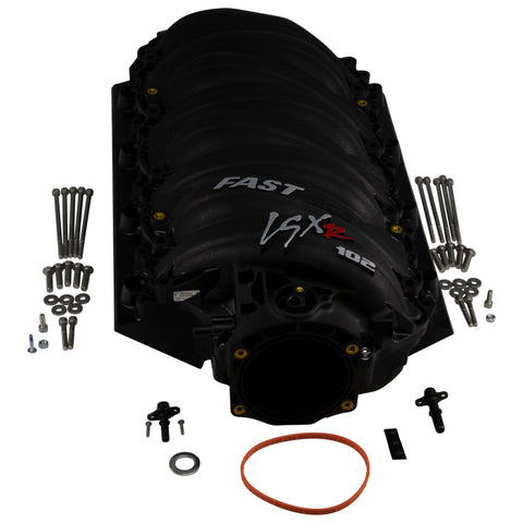 FAST LSXR 102MM Rect Port Intake Manifold - Black w/ 102MM Big Mouth Billet Throttle Body (Kit) - 146102B-KIT