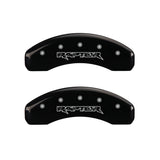 MGP 4 Caliper Covers Engraved Front & Rear Raptor Black finish silver ch - 10213SRPTBK