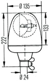 Hella Rotating Lamp H 24V Yellow Mgs24 2Rl - 006846011