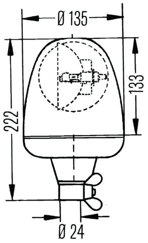 Hella Rotating Lamp H 24V Yellow Mgs24 2Rl - 006846011