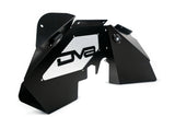 DV8 Offroad 07-18 Jeep Wrangler JK Front Aluminum Inner Fender w/ Rock Lights - Black - INFEND-01FBRL
