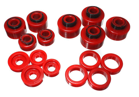 Energy Suspension 99-07 Ford F-250/F-350 SD 2/4WD Crew Cab Body Mount Set - Red - 4.4120R