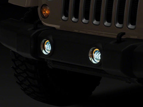 Raxiom 07-18 Jeep Wrangler JK Axial Series 4-In LED Devil Eyes Fog Lights w/ Halo - J142667