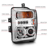 ANZO 2008-2010 Ford F-250 Projector Headlights w/ Halo Chrome (CCFL) - 111167